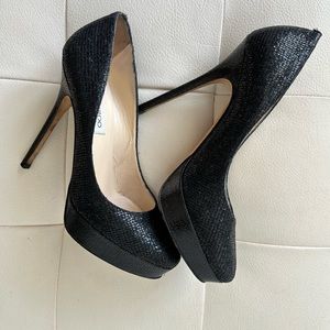 Jimmy Choo Cosmic Black Glitter Pumps